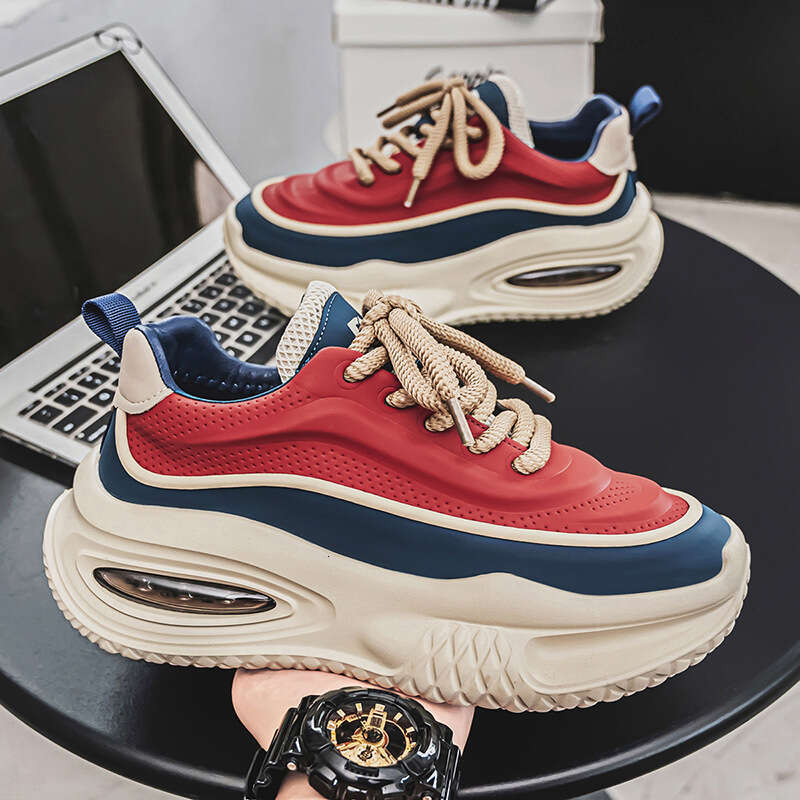 2026 2025 Spring New Fashion Trend Sports Casual Men's Versatile Thick Sole Heightening Wear-resistant Dad Shoes