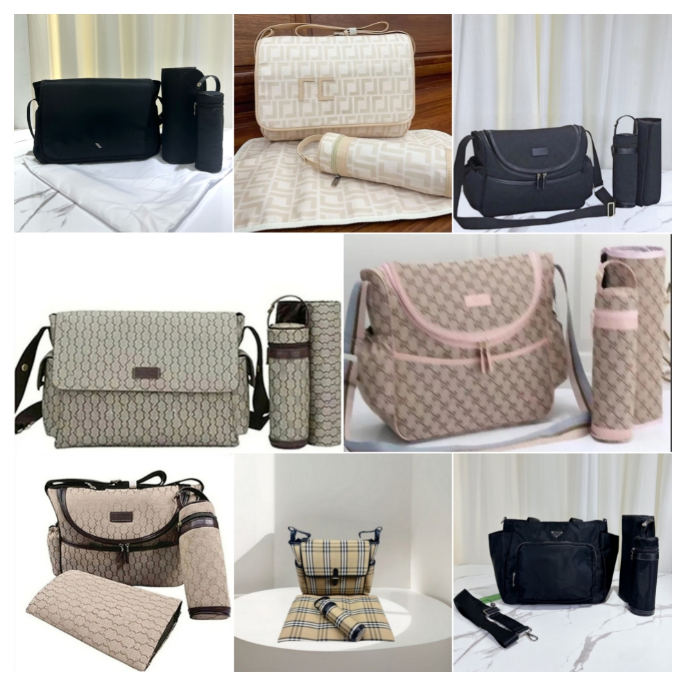 Diaper Black Baby Bag High Qualty Designer Kids Nappy Change Pram Large Nylon Gray Pink Brown Luxury Mommy Backpack Z05