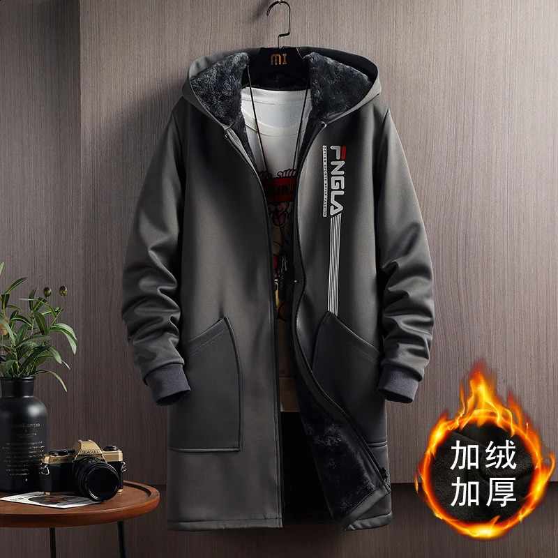 style Winter jackets men Fashion Trend thicken Coat Mens Casual Loose Thicken Warm Trench Coat male size M5XL 250918BJ
