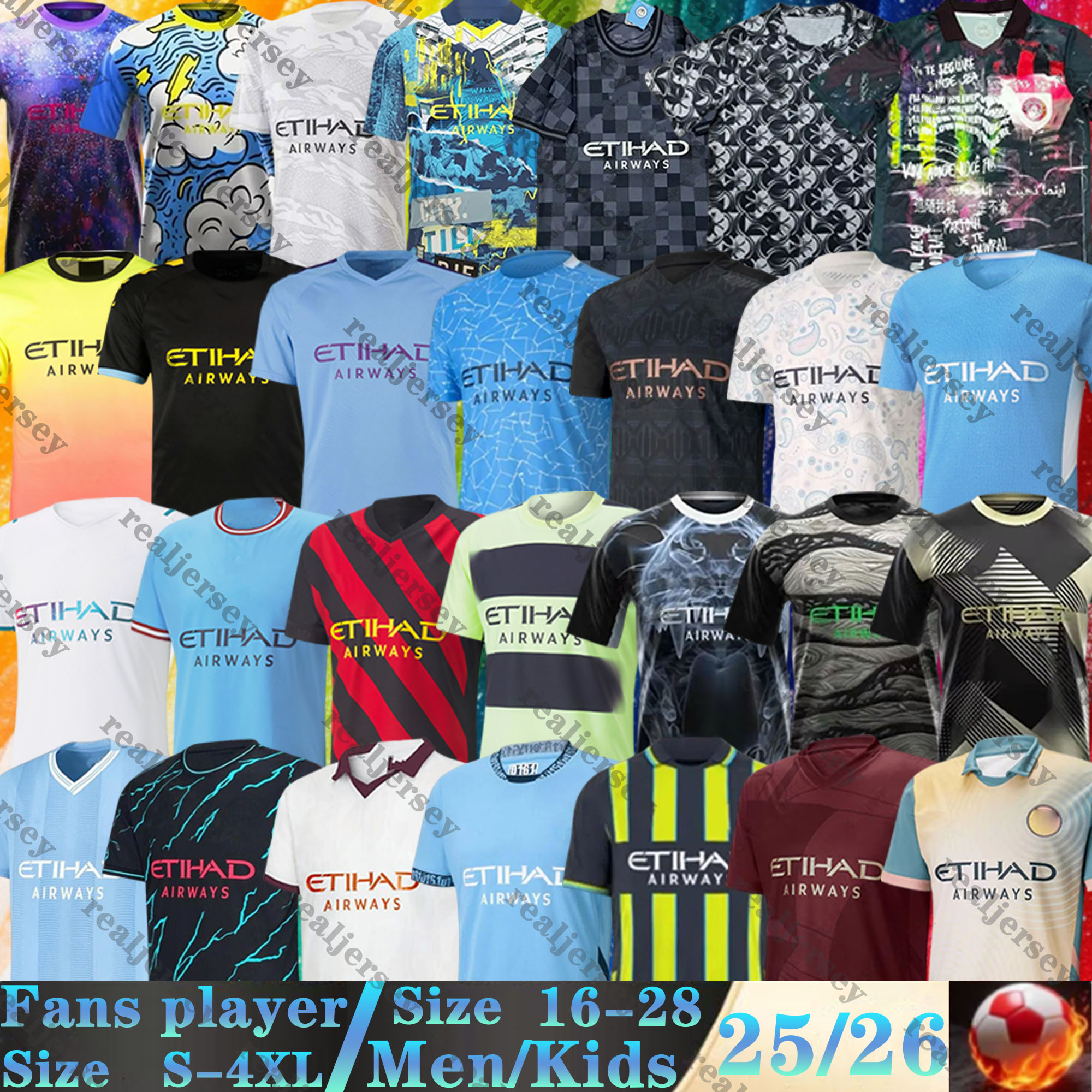 19 20 21 22 23 24 25 26 Retro Man Citys HAALAND soccer jerseys KUN AGUERO Doku G.JESUS 2024 2025 football shirts DE BRUYNE FODEN GREALISH GUNDOGA-image-941148070