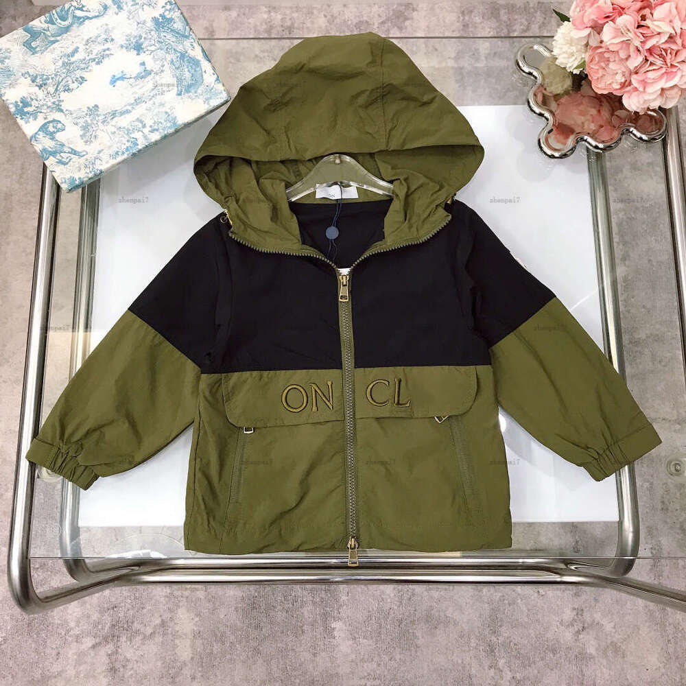 Top hooded baby coat Dark green boys girls Jacket kids designer clothes autumn child Outwear A239X07N061-image-1074603338