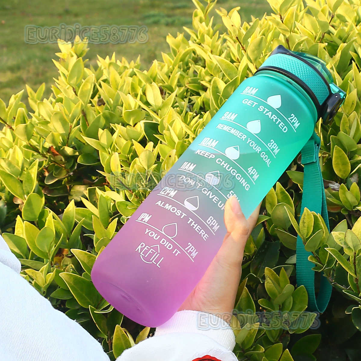Gradient Color Water Cup 1000ml Portable Scale Straw Casual and Fashionable Outdoor Transport Space Cup H250911-image-1074908618