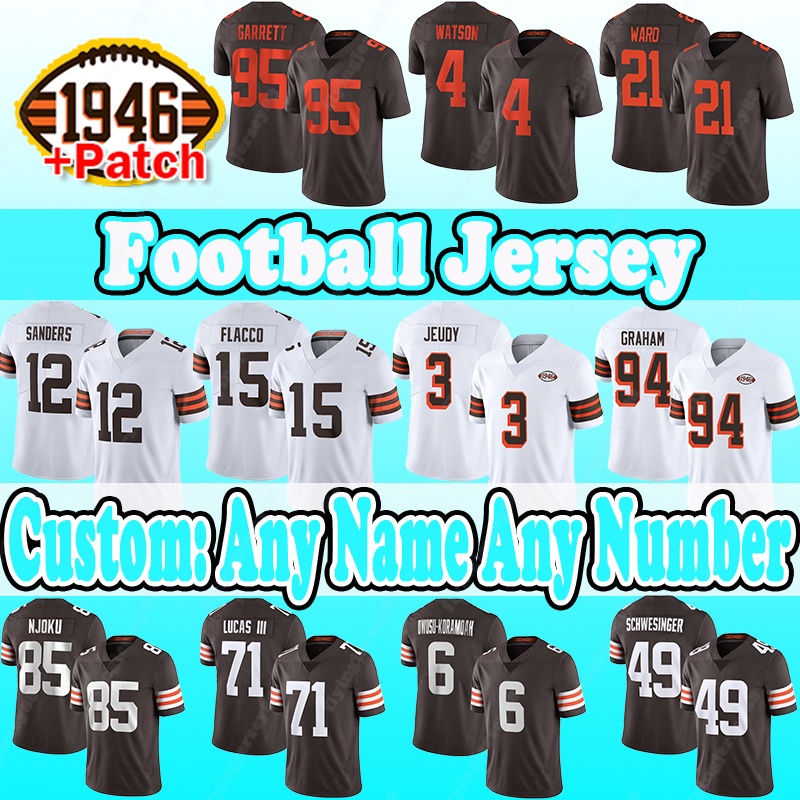 2025 New Add Patch Football Jerseys 15 Joe Flacco 12 Shedeur Sanders 95 Myles Garrett 4 Deshaun Watson 21 Denzel Ward 79 Dawand Jones 77 Wyatt Te-image-923105535