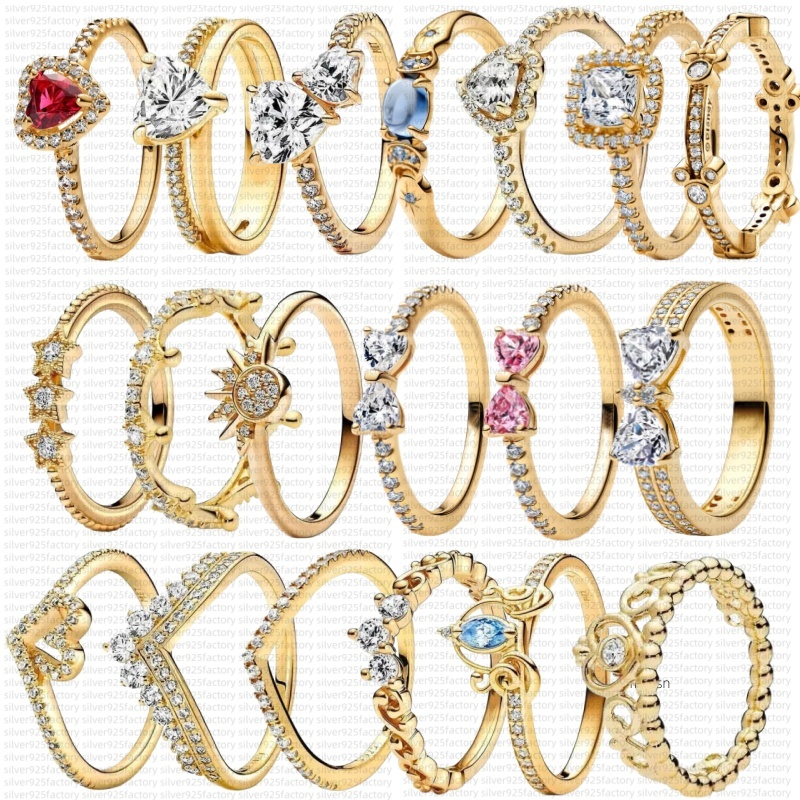 Anneau de créateur de sonneries pour femmes Ringue de la couronne avec boîte étincelante coeur élevé bague Anneaux de diamant anneaux de mariage
