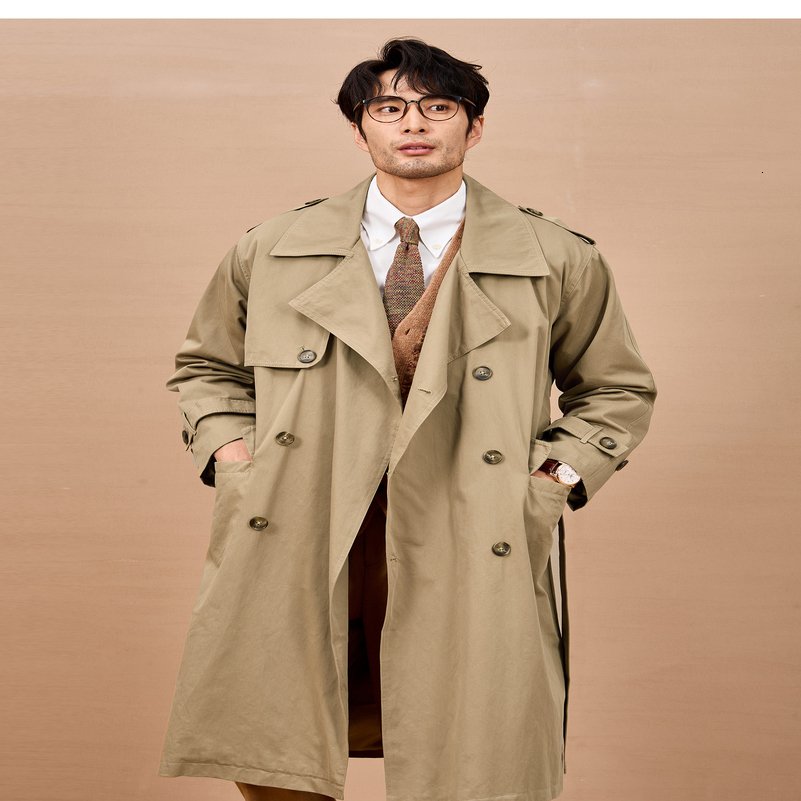 Mauroicardi Spring Autumn Long Black Khaki Trench Coat Men Shoulder Pads Double Breasted Chic British Style Fashion Clothes 250911BJ