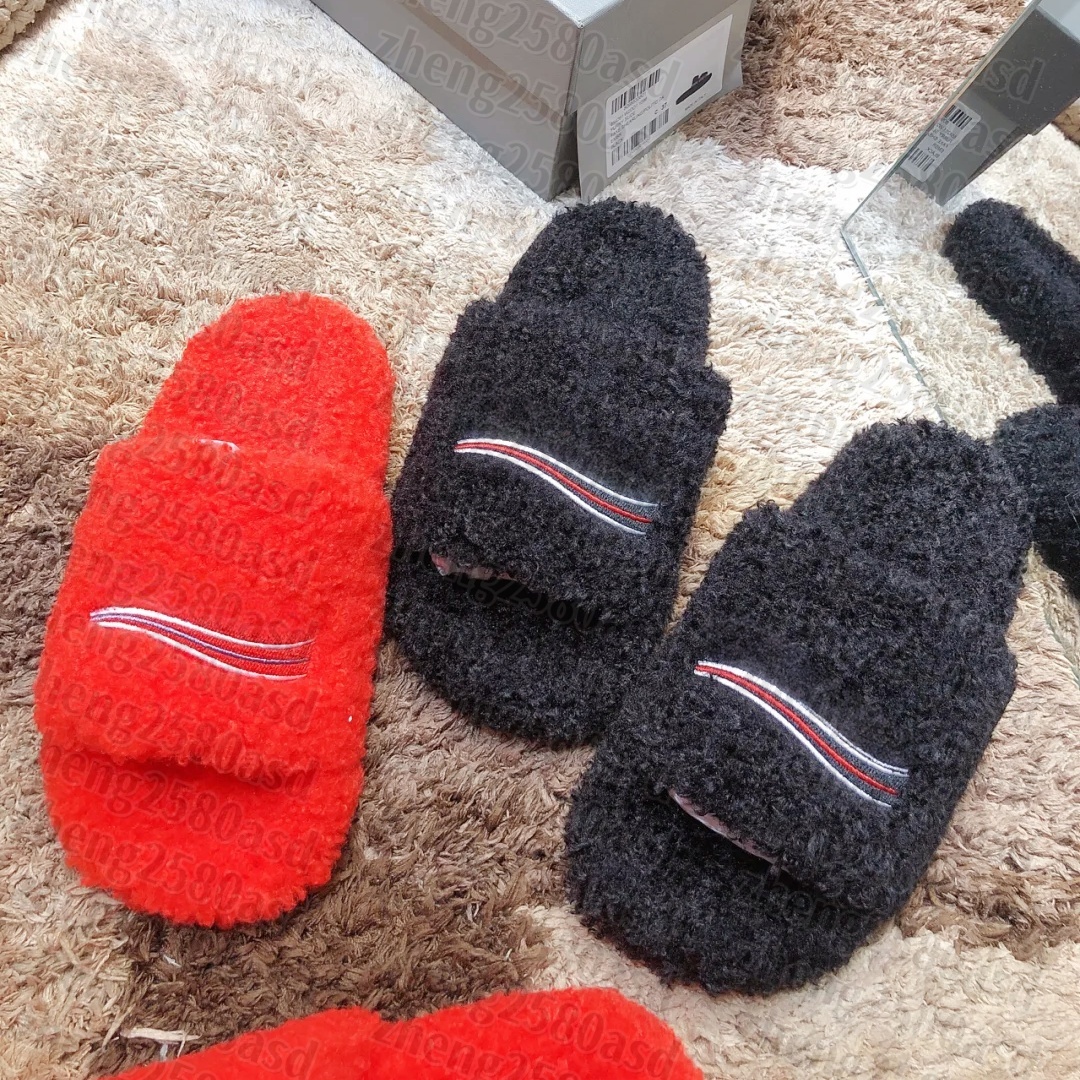 Mens Designer Fur slide Womens pink shoe Luxury Furry Slipper winter walk Hike Wool Mule Sliders Flat Heel wholesale Loafer Fashion brand Indoor hou