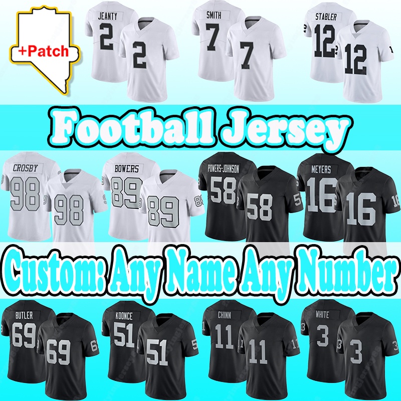 2025 New Add Patch Football Jerseys 89 Brock Bowers 2 Ashton Jeanty 98 Maxx Crosby 11 Jeremy Chinn 3 Zamir White 71 Dj Glaze 74 Kolton Miller 24-image-923113598