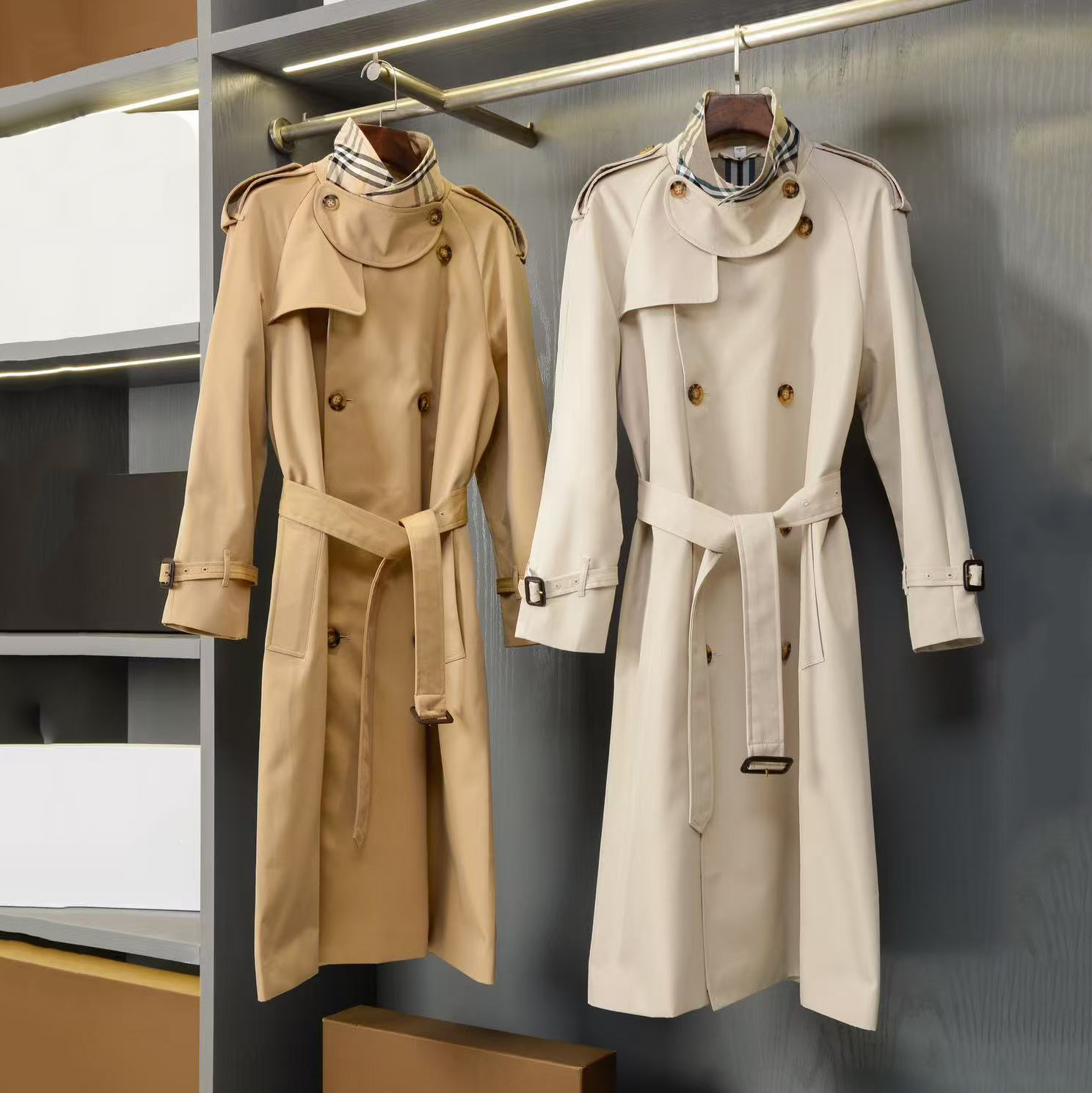 2026 new Castleford version high-quality women's long trench coat designer women's jacket with belt women's casual coat
