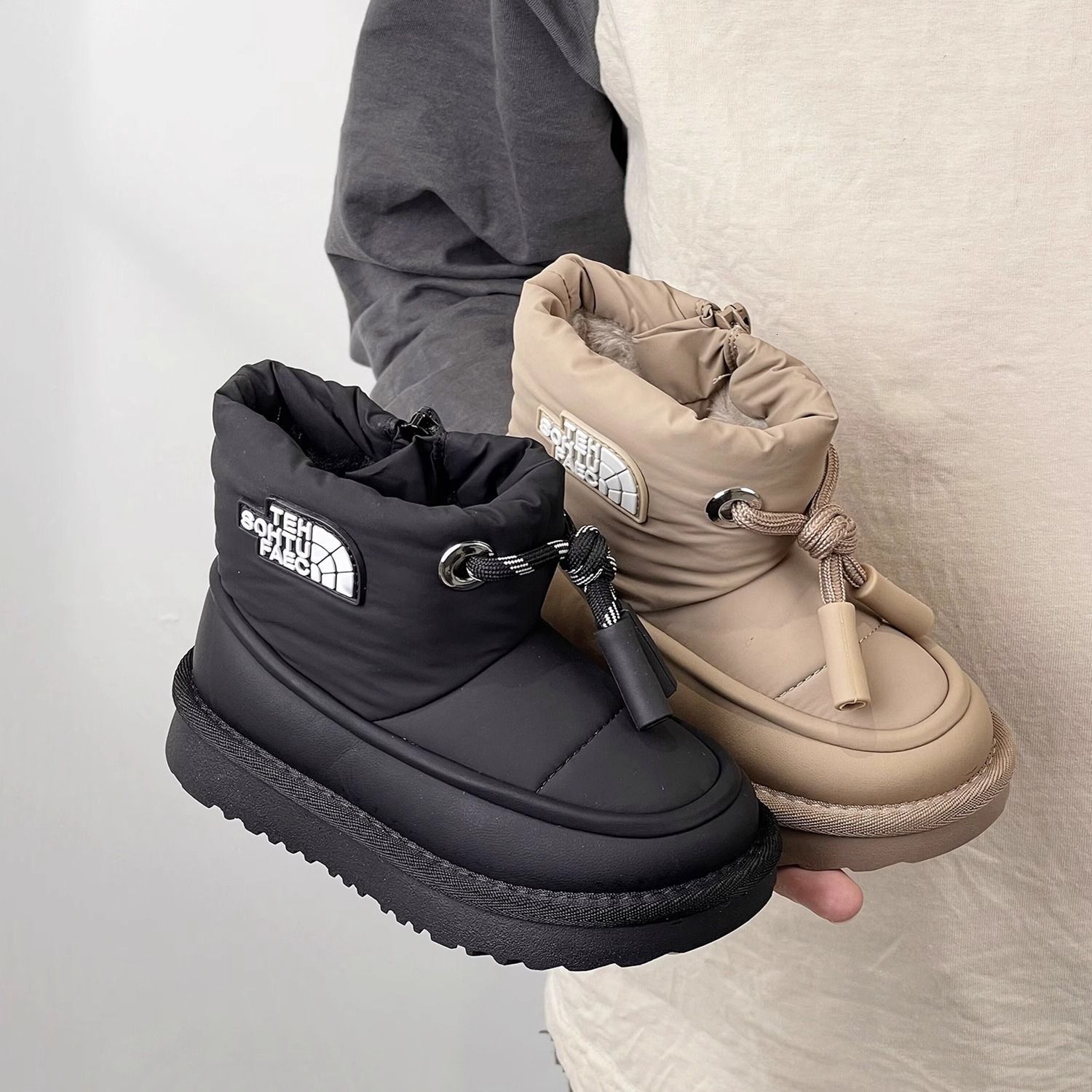 Childrens designer boots Snow Boys Non Slip Waterproof Cotton Boots Girls Fleece Lined Thickened Warm Shoes L251117A7PZ