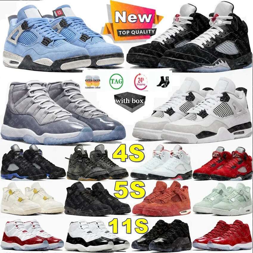With Box designer shoes 1s 4s 5s 11s basketball shoes for Pink Blue White Black Cat 4 Cool Grey Cherry hunder Bred men sneakers womens trainers s-image-897739592