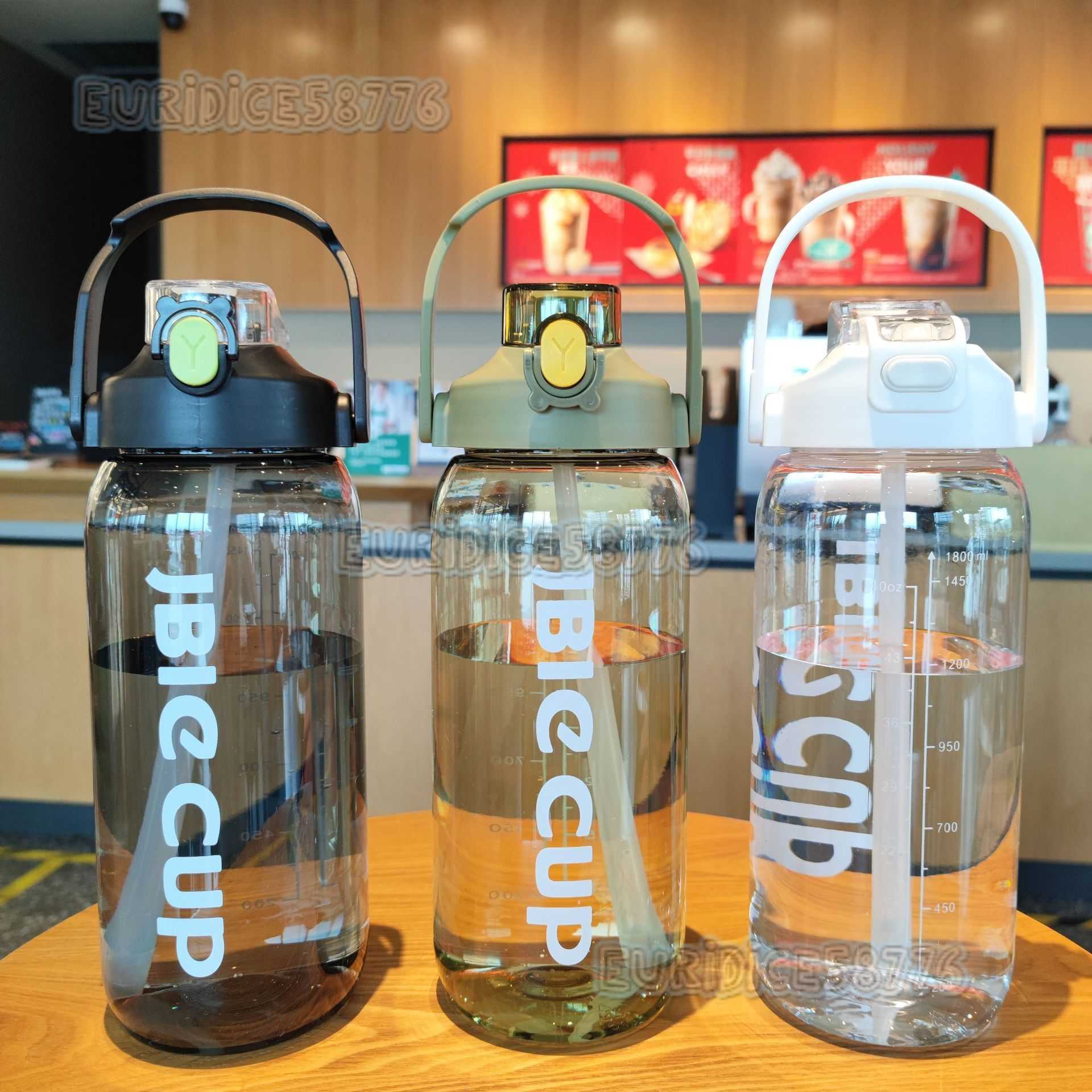Straw with Handle Direct Drinking Double Drinking Cup Water Bottle Spout Fitness Sports Water Bottle Large Capacity Transparent Water Cup H250911-image-1074908928