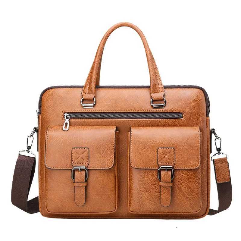 Mens Briefcase Business Shoulder Handbag Casual Fashion Office Bag Manufacturer Wholesale W250912-image-1074890377