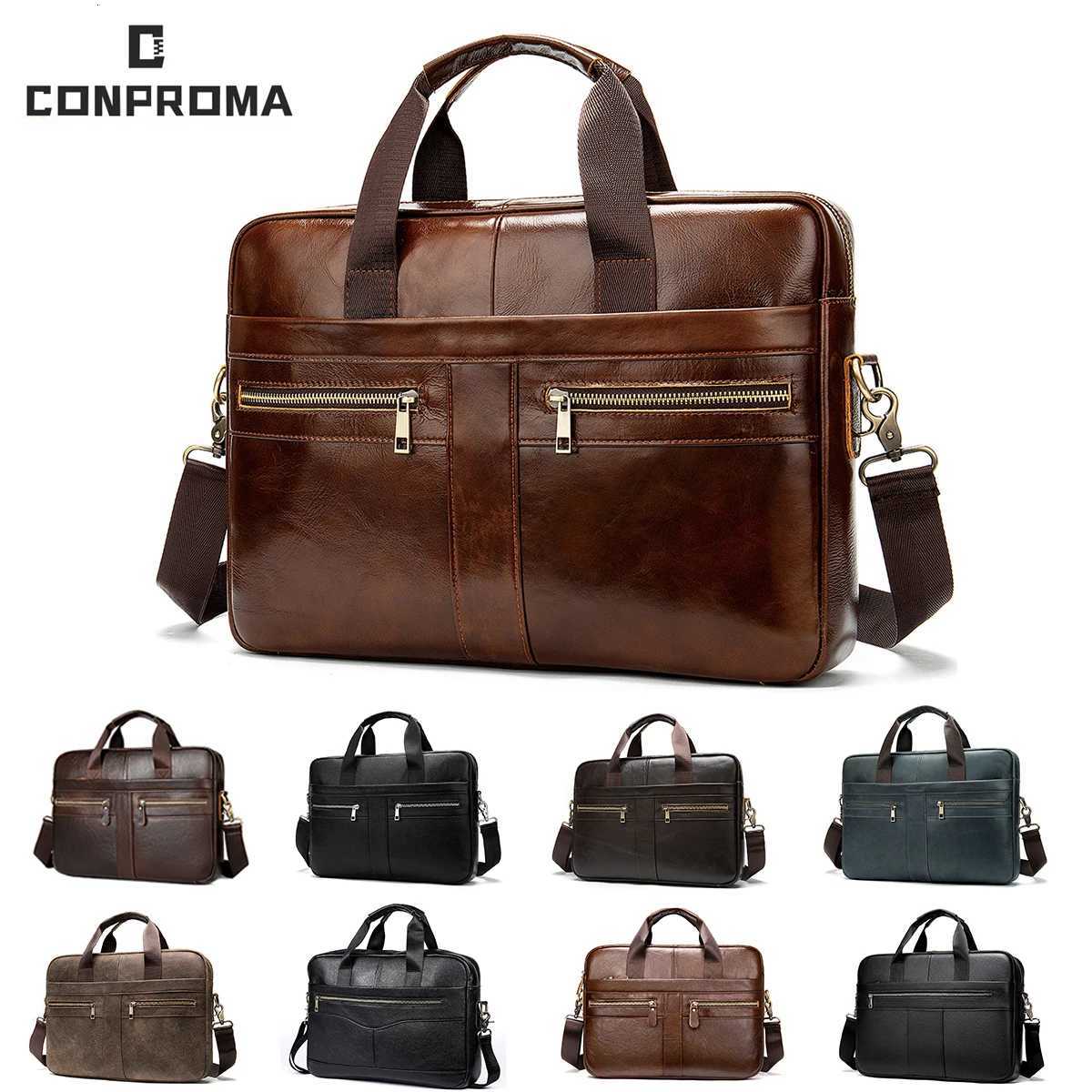 Laptop Bag Computer Handbag 156 16 inch Leather Business Travel Bag Cowhide Single Shoulder Bag Mens Briefcase For Lenovo Air W250912-image-1074890579