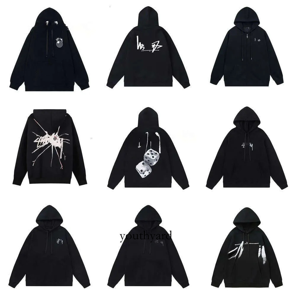 Stussyhoodies Men's’s Designer Jacquard Letter 8 Ball Graphic Hoodie Mens Y2K Vêtements Sweat-shirt Couple de mode Streetwear Swirtshirtlyness Sw