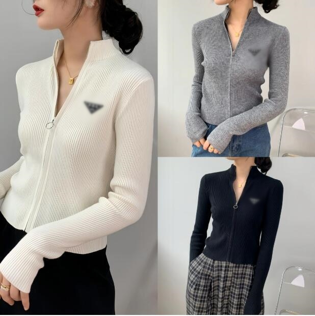 Women Cardigan Sweaters With Black White Knits Designer Sweater Zippers Jumpers Shirt tees Luxury Vintage Sweater Jacket