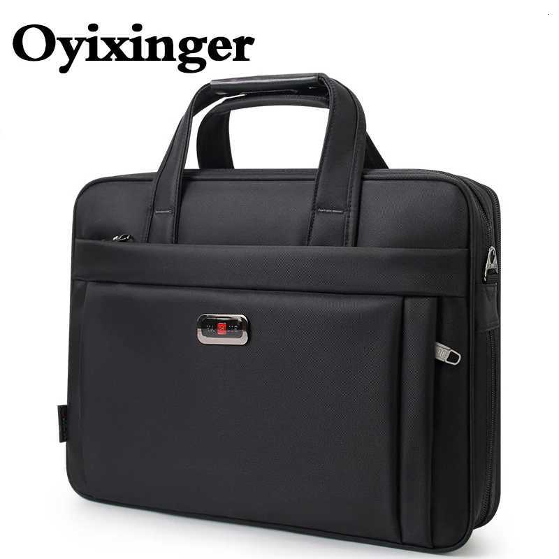 OYIXINGER 2025 Solid Mans Briefcase For Leisure Business Style Handbag Shoulder Laptop Bags 173 Inch Big Capacity Computer Bag W250912-image-1074890535