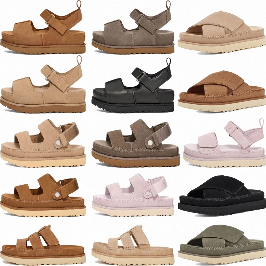 Golden Glow Fashion Designer Sandals Femmes Goldensta Soude Summer Colthding Cool Slippers épaisses plate-forme Sandale Tazz Mustard Seed Chestnu