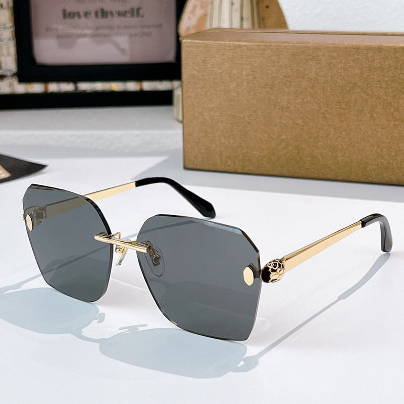 Designer Sunglasses For Women Fashion Metal Rimless Square Eyewear 40066 Luxury Sunglasses Outdoor Goggles UV400 Protection Glasses With Box