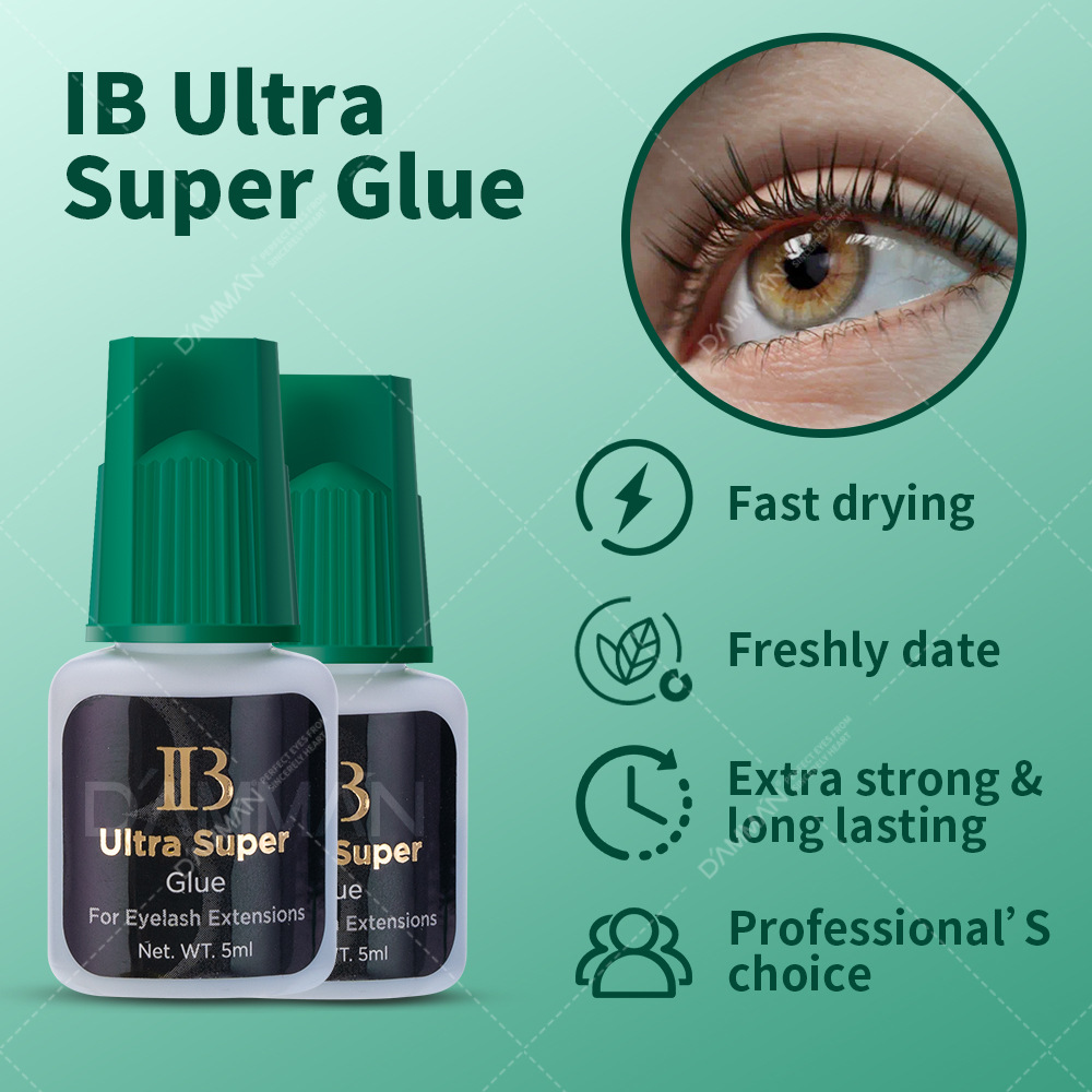 Corée Original Ib Ultra Super Glue pour les extensions de cils 5 ml de la chapeaux verts IB IB Faux outils de maquillage adhésif de cils