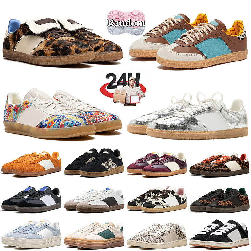 new designer casual shoes leopard print vegan Black White Gum Nylon Silver leather Red cream mens womens trainers outdoor sports sneakers size 36