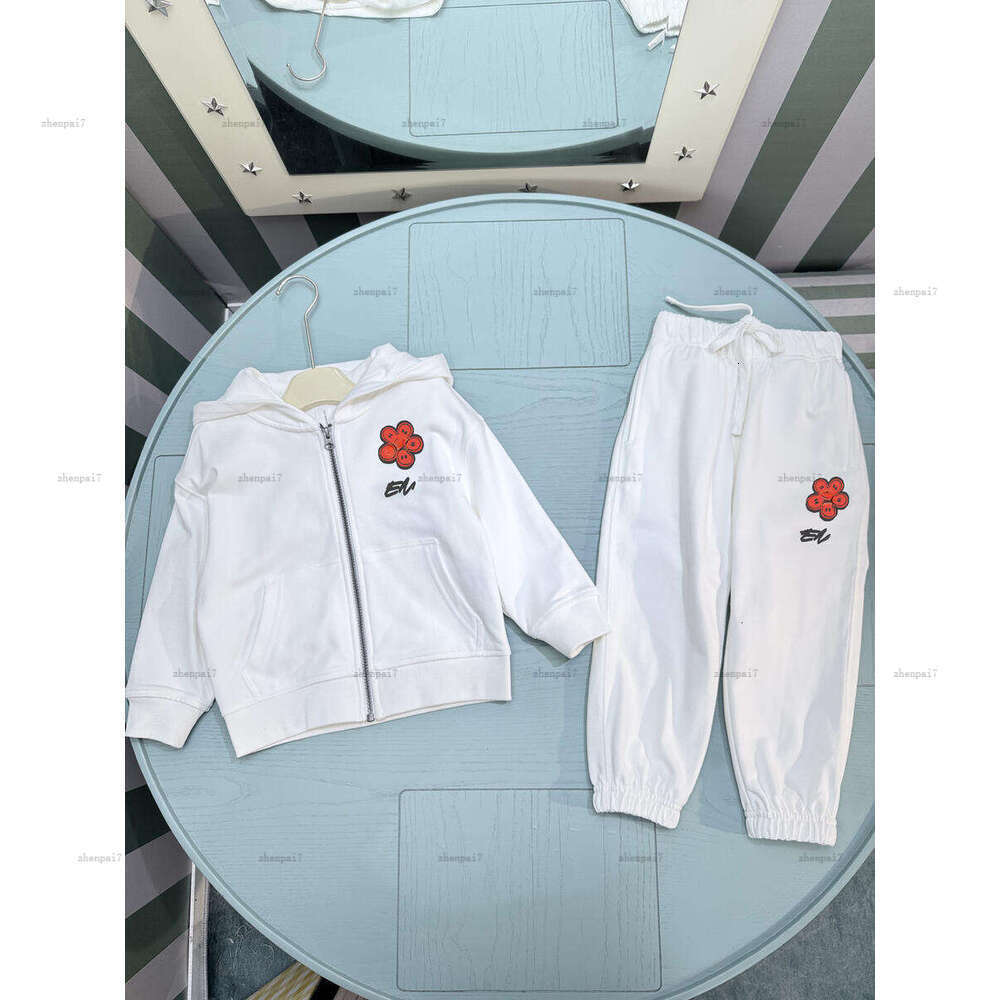 Top hooded baby jacket set Floral print tracksuits kids designer clothes Two piece set girl boy coat and pants A959X26N000-image-1074914238