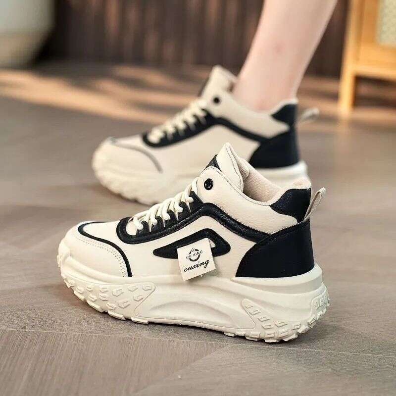 2026 Fashionable Women's 2025 New Style Dad Sneakers Sporty Casual Trendy All-Match High Top Board Shoes
