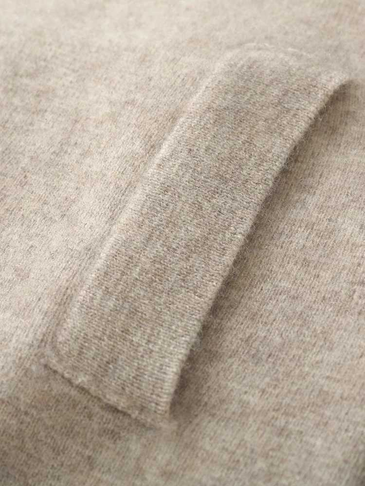 Mens Thick Sweater 100 Merino Wool Knitwear Cardigan Cashmere Buttons Coat Autumn Winter Mock Neck Pockets Casual Clothing Top W250905 0e