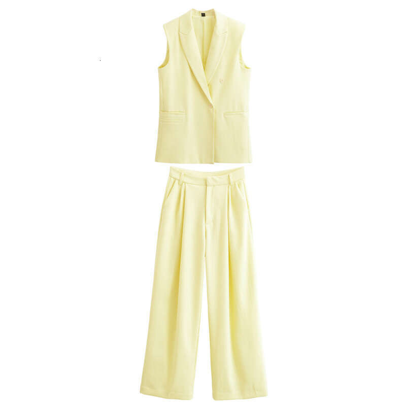 2025 Summer Women's Fashion Small Fragrance Style Casual Vest + Pants Set 8067751