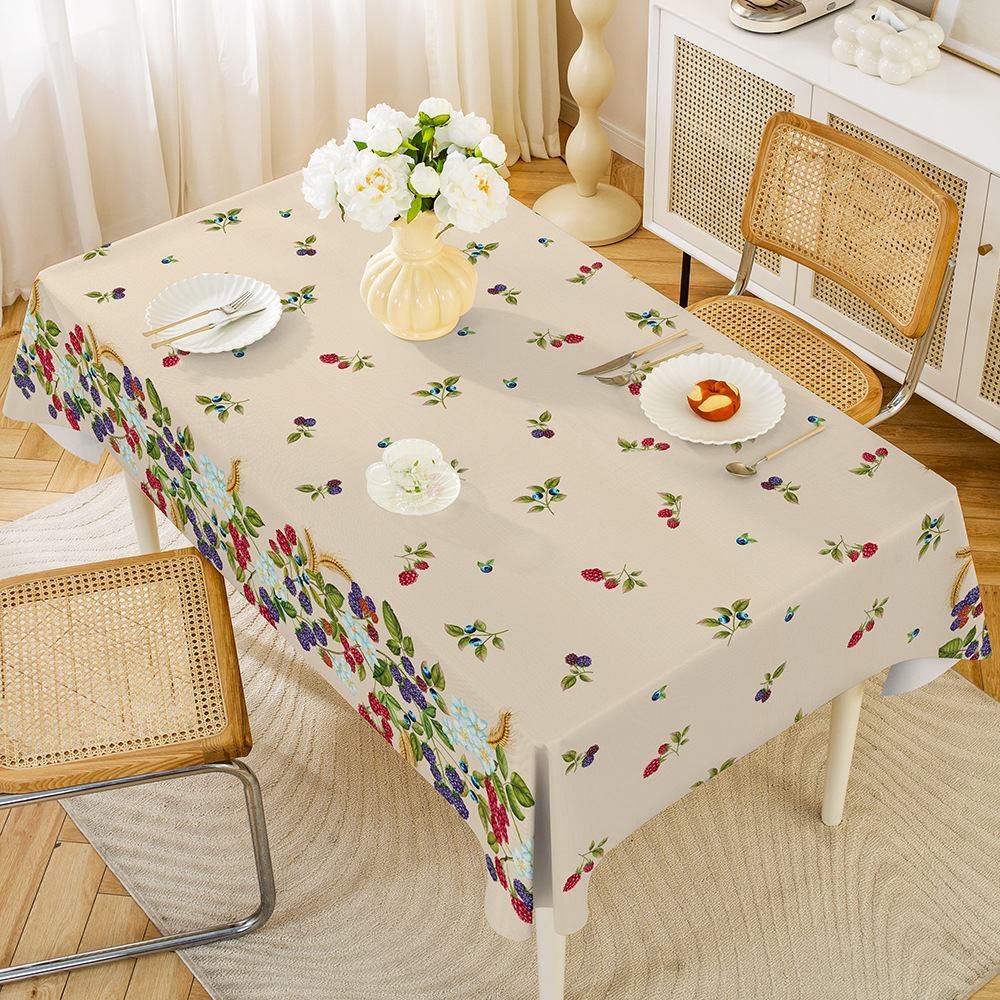 Waterproof, oil resistant, non washable tablecloth, cross-border floral anti scalding, anti slip, rectangular table, square table, round tableclo-image-1074922785