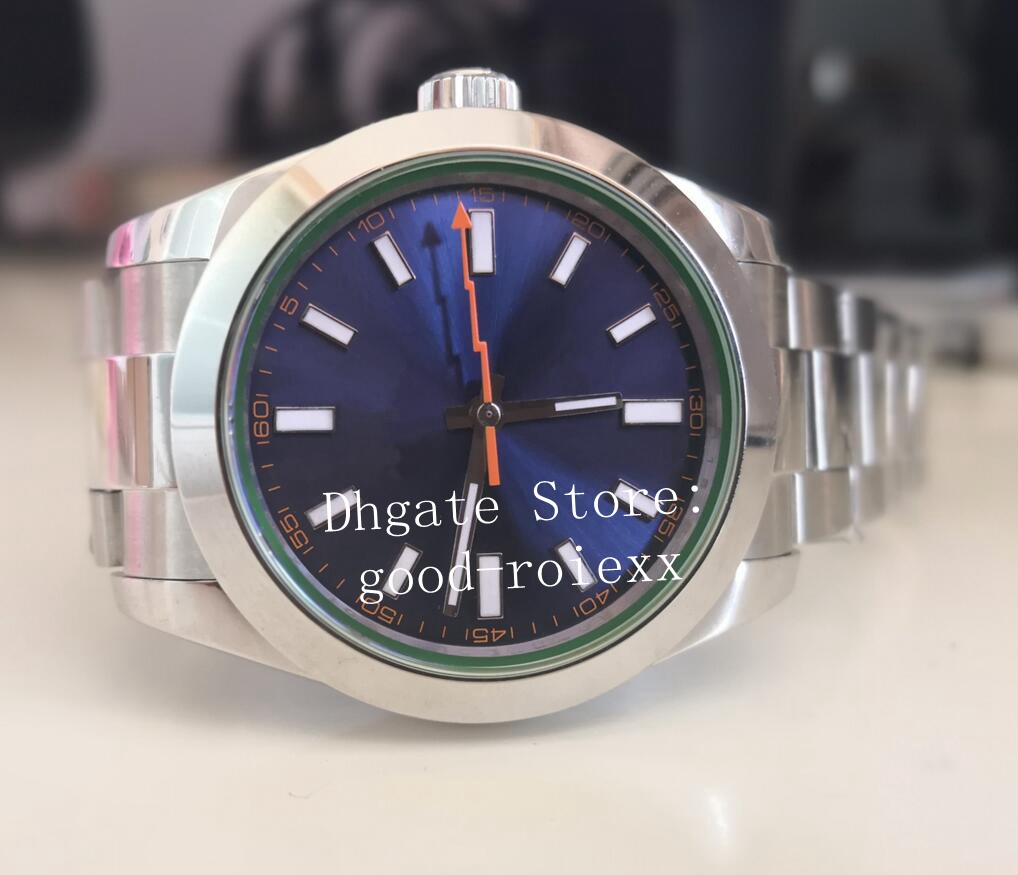 Montres de 40 mm pour hommes sapphire verre en verre BP montre automatique 2813 BPF bpf bleu cadran noir en acier noir DLC revêtement PVD 116400