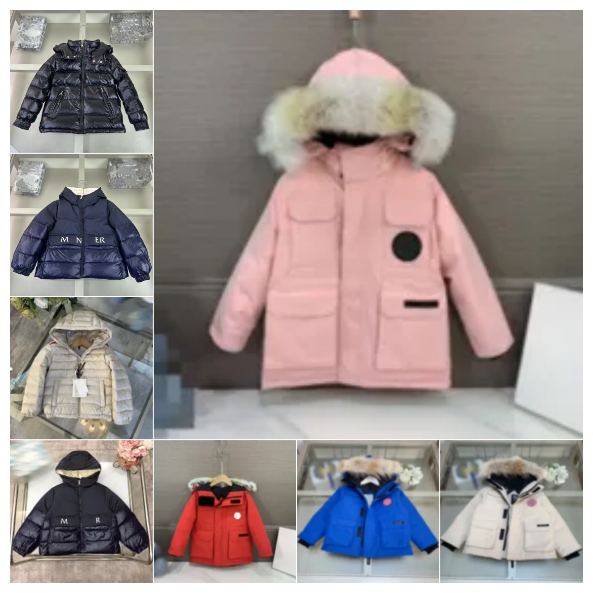 kids clothes kid Down Coat hoodies baby hooded Parkas puffer jackets winter Real Big Wolf Fur toddler hood Luxury girl pink coats outdoor skiing a08