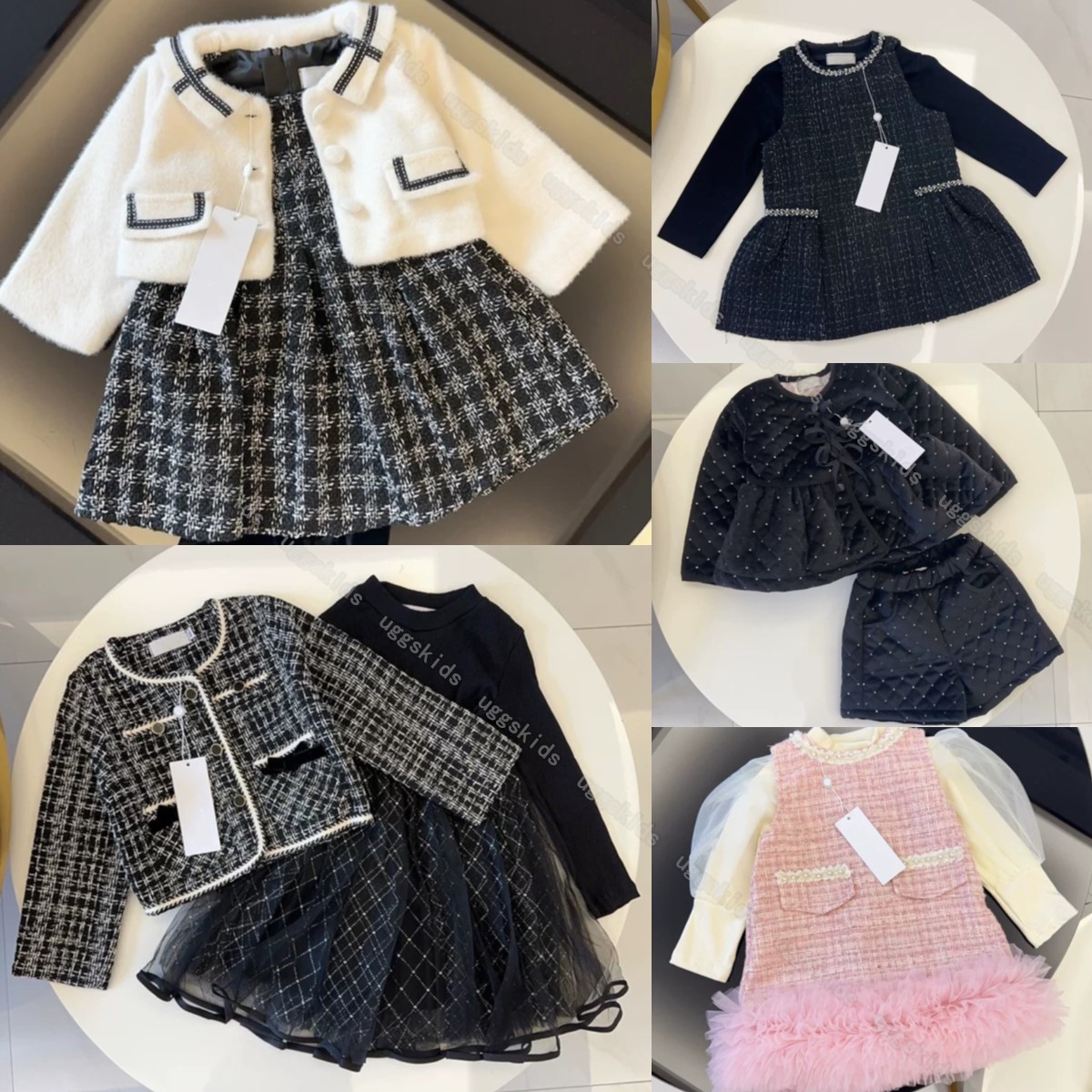designer girls sets kids Coat skirt sets clothing baby toddlers sets children clothes spring autumn winter Youth black white pink clothes 70bX#-image-1073326369