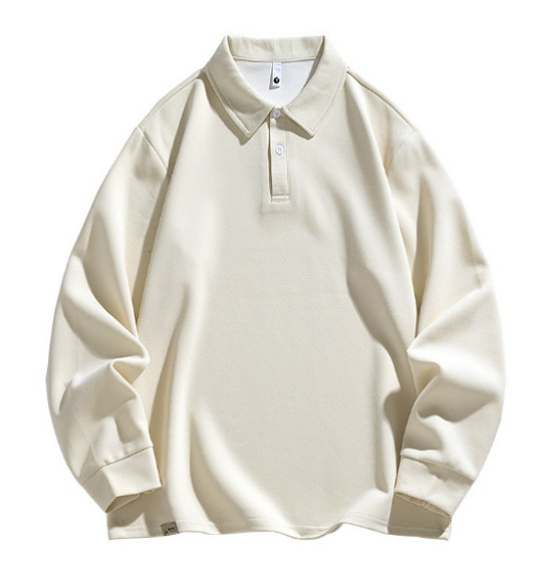 366 Men Long-sleeved Autumn and Winter Heavy Loose Solid Youth Casual