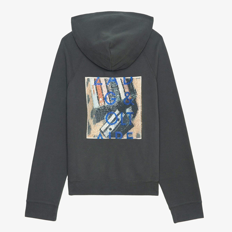26Ss Voltaires New Niche Designer Cotton Hoodie Sweatshirt Zaddig Classic Style Wing Digital Print Fce Womens Casual Loose Hooded Pullover Jumpers S