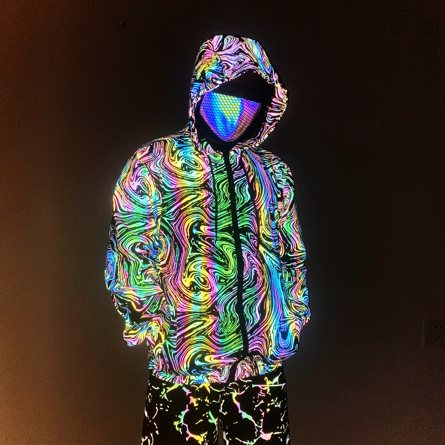Vestes pour hommes Veste réfléchissante colorée - Vêtements de style européen américain pour hommes à sept couleurs étoiles ciel tricot tricot fo