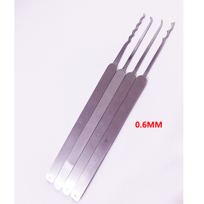 Latest High Quality 4 PCS Hooks Lock Pick Set Stainless Steel Polished 0.6MM With 6PCS Tension Tools Locksmith Tools