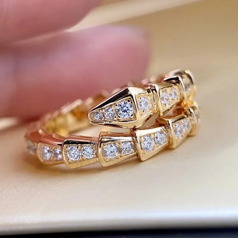 Band Rings designer ring for women luxury classic diamond titanium steel alloy gold plated diamond gift snake ring mens womens gold christmas gifts
