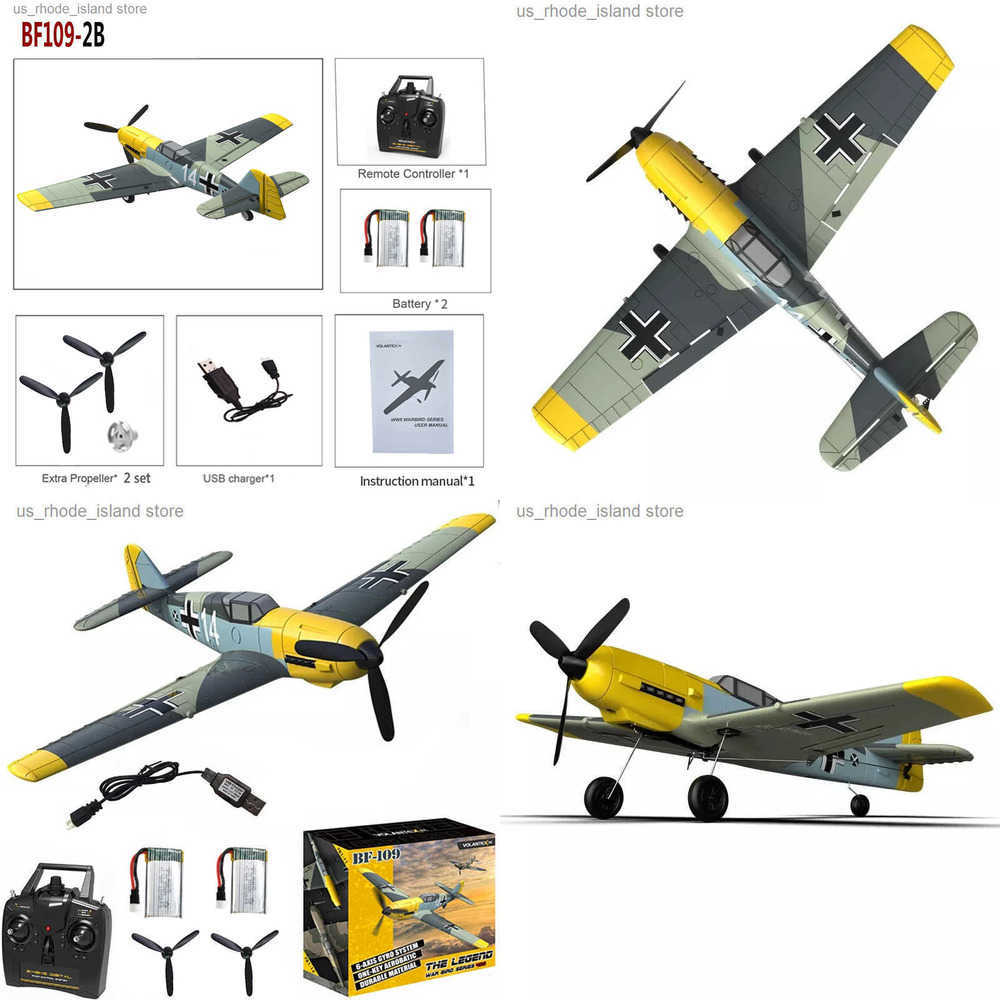 VolantexRC Remote Control Airplane BF109 24GHz 4CH 400mm Wingspan One Key UTurn Aerobatic RC Plane Warbird Gift Toys 76111 L250913-image-1075093089