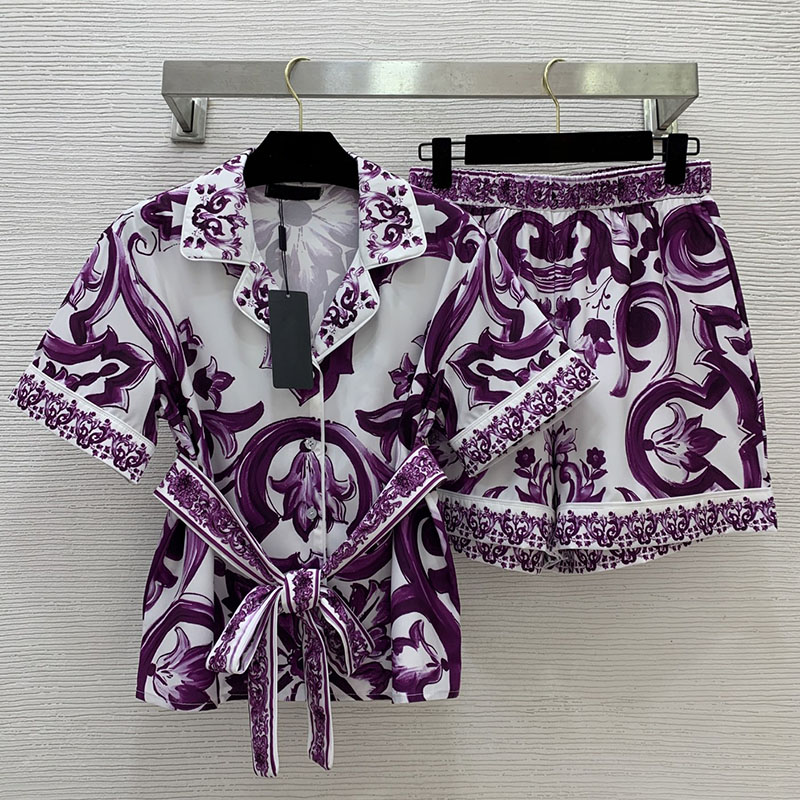 Luxury Women Pants Blouses Outfits Designer Purple Skirt Cropped Vest Tops Summer Vacation Street Style Birthday Party Wedding Shirt Dress