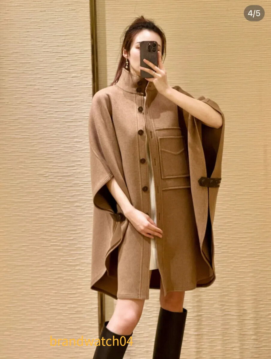 10A 25ss high-quality designer cape, double-sided pocket, winter cashmere shawl, can also be used as blanket and a large woolen coat gift