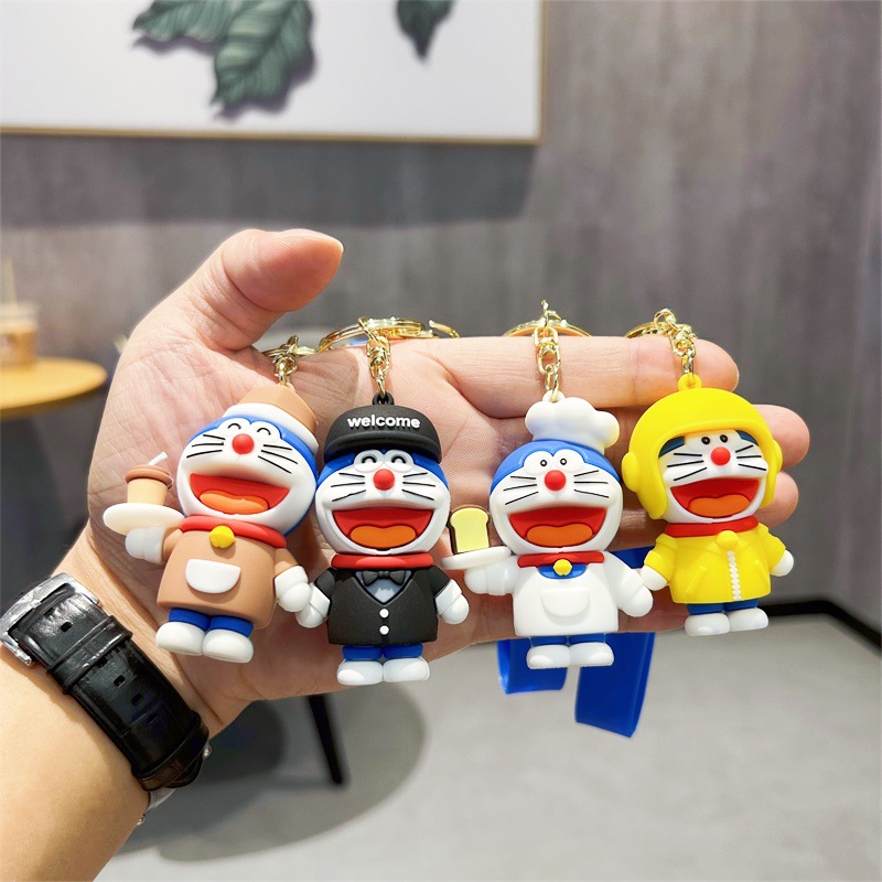 New Keychains Wholesale PVC Soft Rubber Car Key Chain Creative Children&#039;s Day Adorable Keychain Pendant Cartoon 3D Figurine Ornament Birthda-image-1075152521