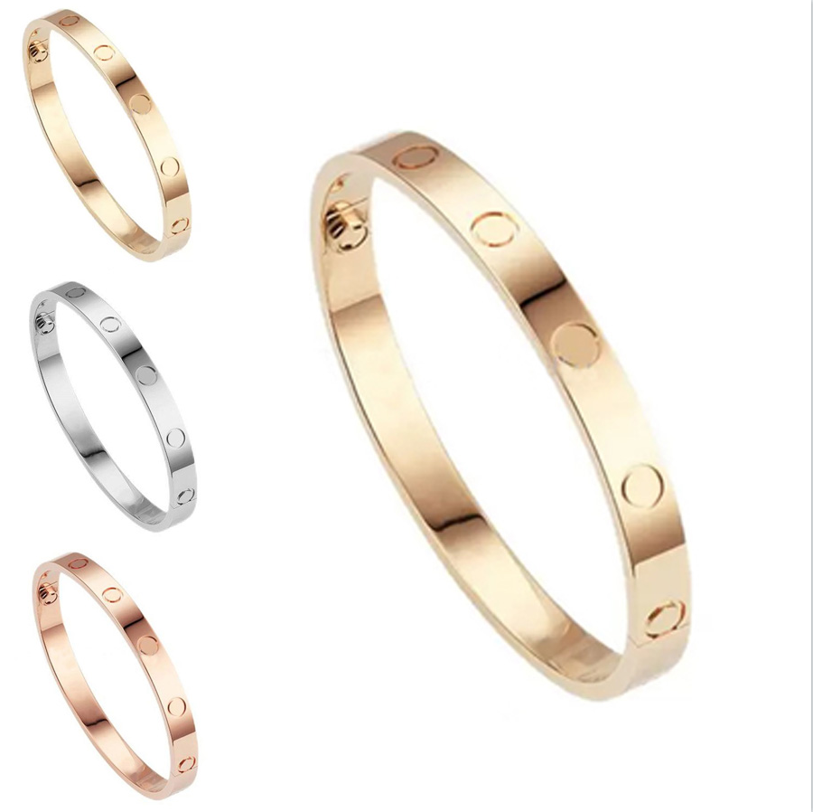 Fashion Bracelet Silver Ladies Rose Gold Lady Bangle 4CZ Titanium Steel Screw Men Screwdriver Diamond Luxury Designer Jewelry Womens Mens Bracele-image-746180441
