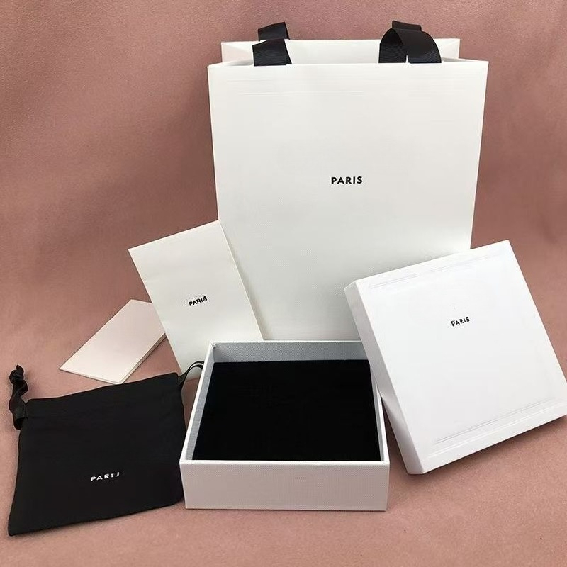 Boîte à bijoux blanche luxe boucles d’oreilles broche collier bracelet coffret cadeau rangement
