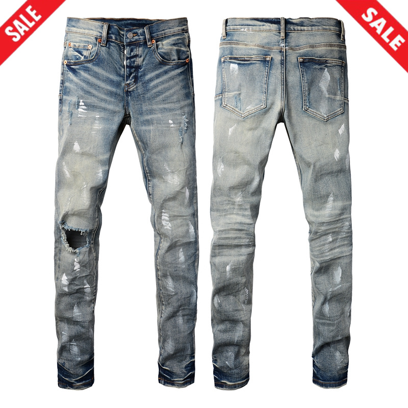 Designer Jeans Men Jean Pants Straight Casual motorcycle Sweatpants Mens classics vintage ripped graffiti Slim Jeans S260826831M