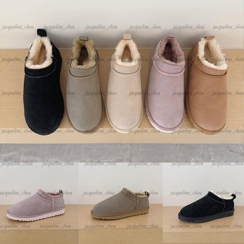 Women Boots Australie Designer Classic Micro Snow Boot Flats Ultra Mini Suede Leather Short Ankle Botte Tasman Tazz Winter Fur Slides EU45