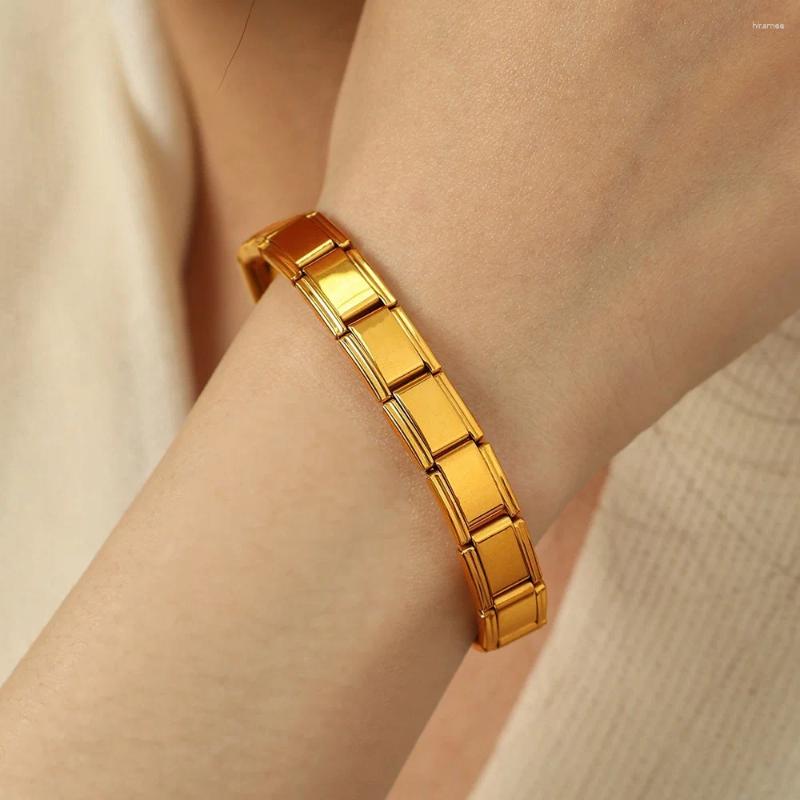 bracelet designer Bangle 9mm Italian Charm Stainless Steel Stretch Bracelet For Women Men Fashion Elastic Link Chain Wristband Jewelry Factory DIY