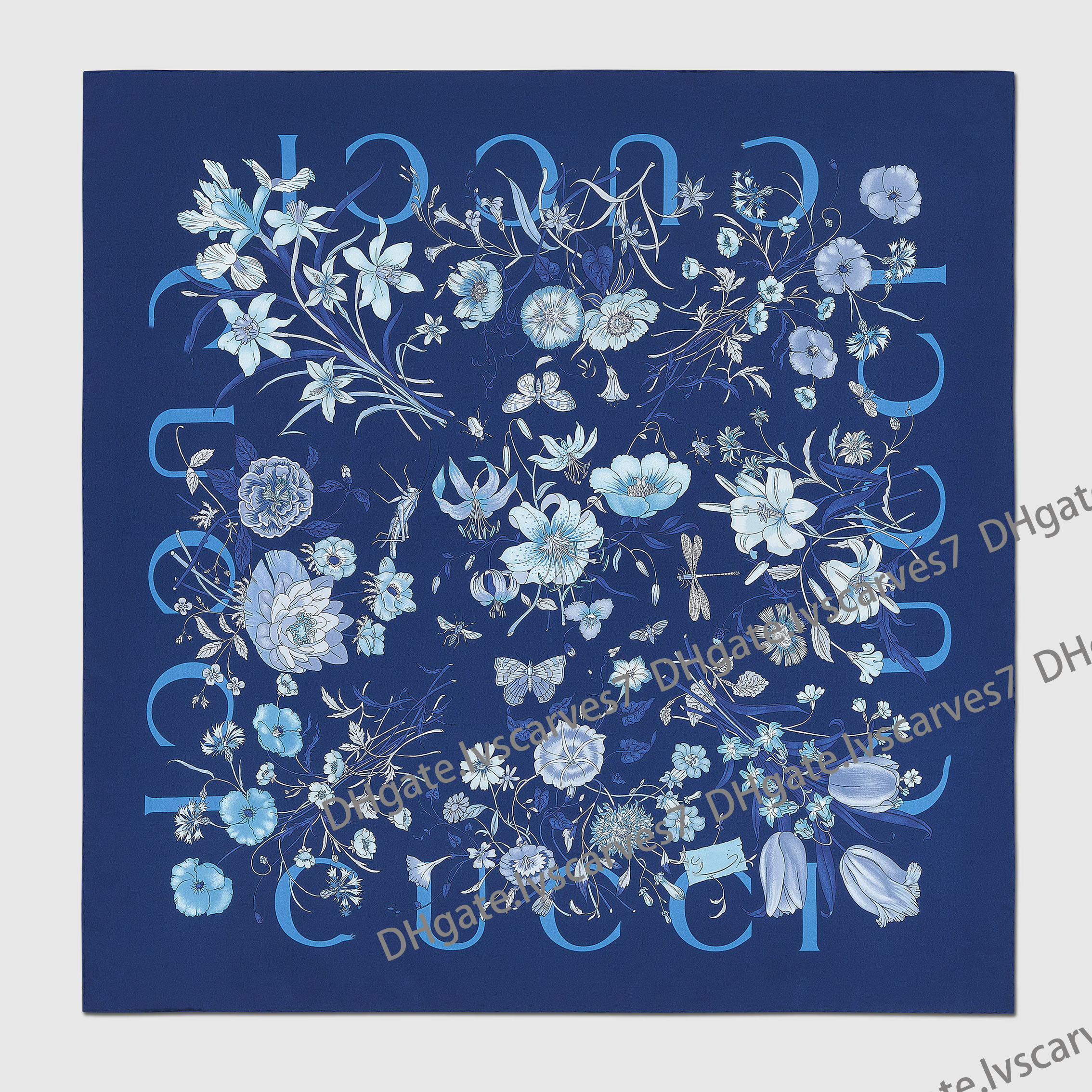 Silk New G Square Scarf Designer Femmes Brand Coup Tie Feme Female Châching Femelle Wraps Headkerchief Hijab Bandana Classic Classic Simple Chain