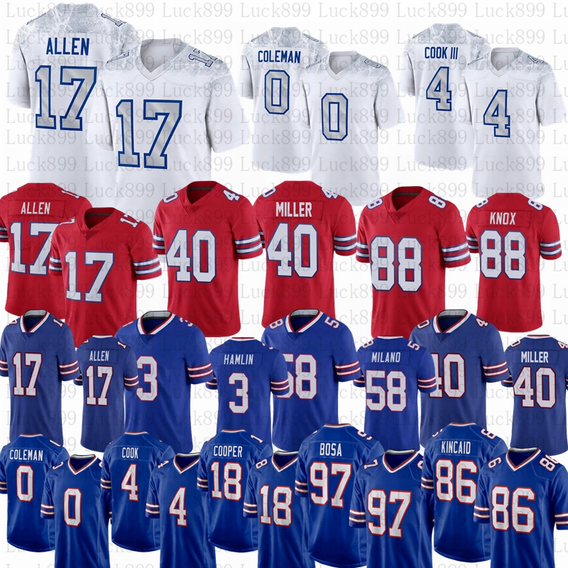 2025 Rivalries Josh Allen Keon Coleman Football Jersey Maxwell Hairston Dalton Kincaid Andreessen Matt Milano Joey Bosa Cook Kelly Dawson Knox Ha-image-986073609