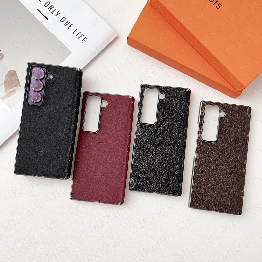 Designer Cell Phone Case for Samsung Z Fold 8 Ultra 7 6 5 Folio Leather Galaxy Fold7 Fold6 Fold5 Emboss Floral Letter Fold8 Fundas Back Anti-knock C