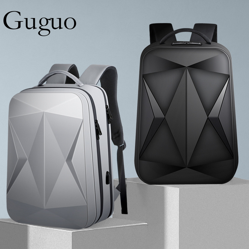 Guguo Free Shipping New Designer Bag 2025 Large Capacity Hard Shell Laptop Bag High-end Commuting Men's Backpack Laser Texture Business Backpac